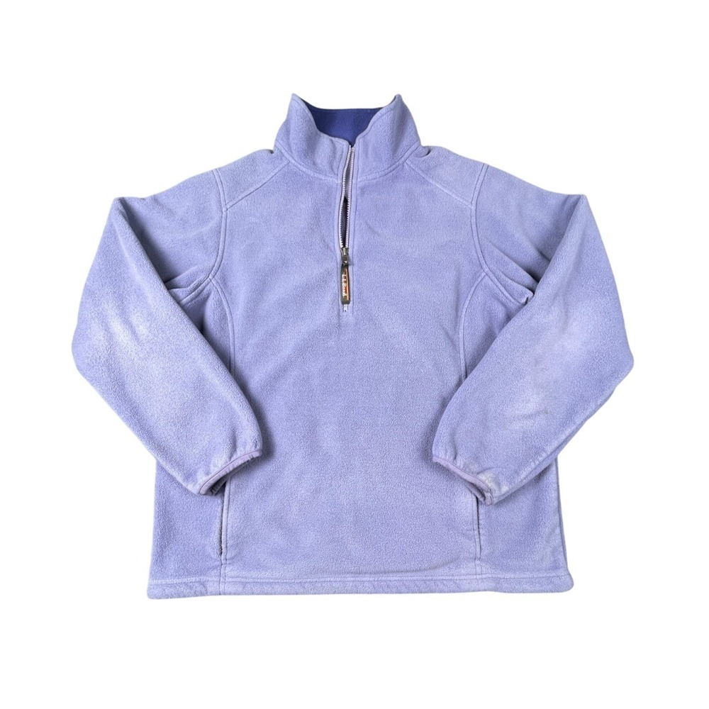 L.L. Bean Periwinkle Blue Microfleece 1/4 Zip Pullover Womens L Y2K Outdoor